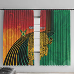 Personalized Afro Guyana Cricket Amazon Warriors Window Curtain Fierce Jaguars - African Pride