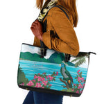 Afro-Saint Lucians Leather Tote Bag Pitons Landscape
