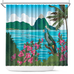 Afro-Saint Lucians Shower Curtain Pitons Landscape