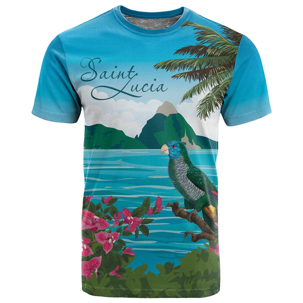Afro-Saint Lucians T shirt Pitons Landscape