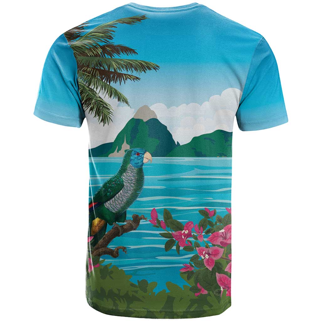 Afro-Saint Lucians T shirt Pitons Landscape
