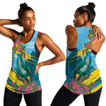 Saint Lucia Afro Women Racerback Tank Tropical Vibes