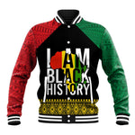 Juneteenth Baseball Jacket Mix African Pattern - I Am Black History LT7
