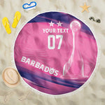 Afro-Barbadians Cricket Custom Beach Blanket Royal Champions - Tropical Vibes - African Pride