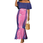 Afro-Barbadians Cricket Custom Mermaid Dress Royal Champions - Tropical Vibes - African Pride