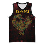Afro-American Culture Basketball Jersey Adinkra Sankofa Bird - Cosmic Red - African Pride