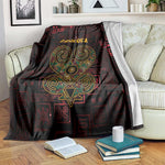 Afro-American Culture Blanket Adinkra Sankofa Heart - Cosmic Red