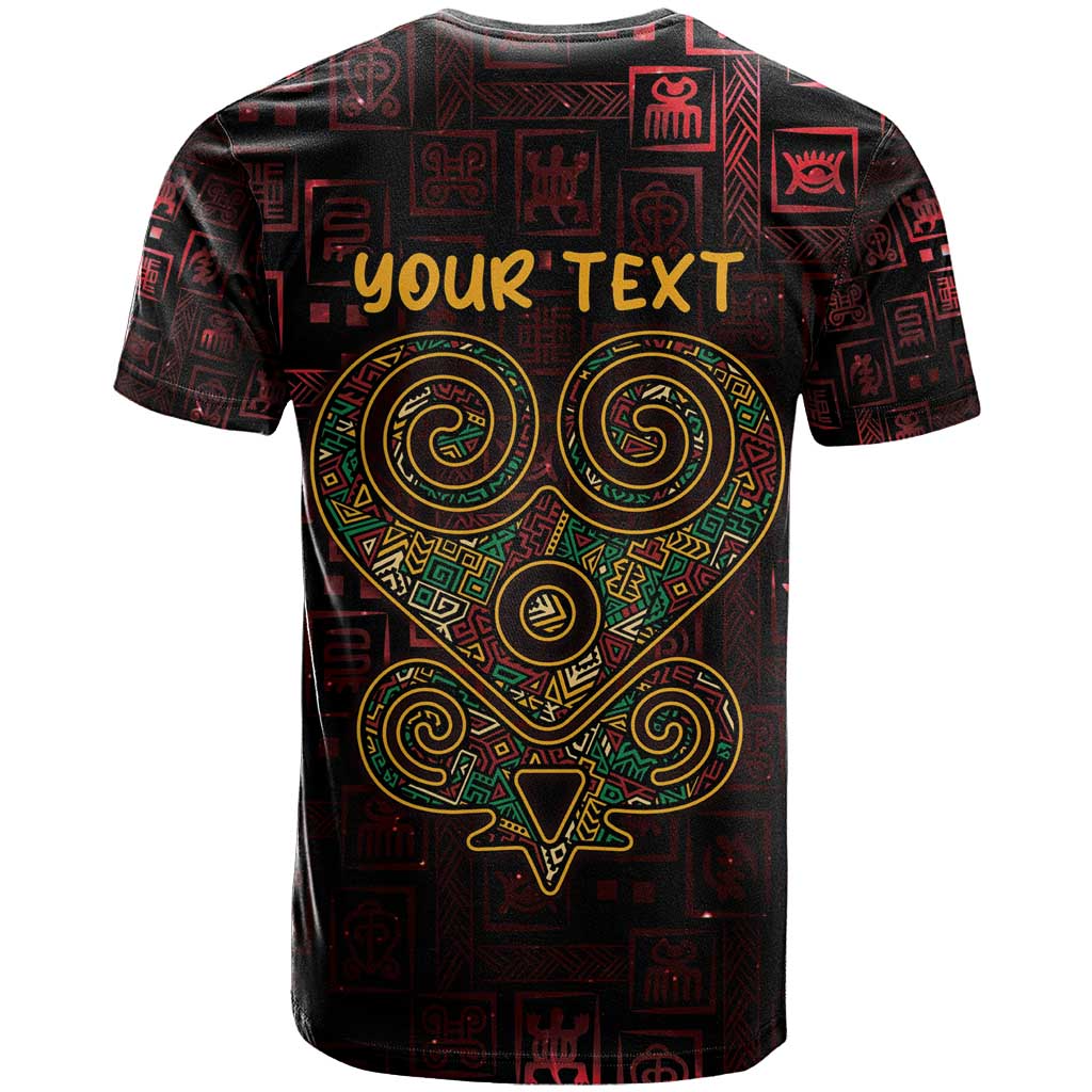 Afro-American Culture T shirt Adinkra Sankofa Heart - Cosmic Red