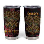 Afro-American Culture Tumbler Cup Adinkra Sankofa Heart - Cosmic Red