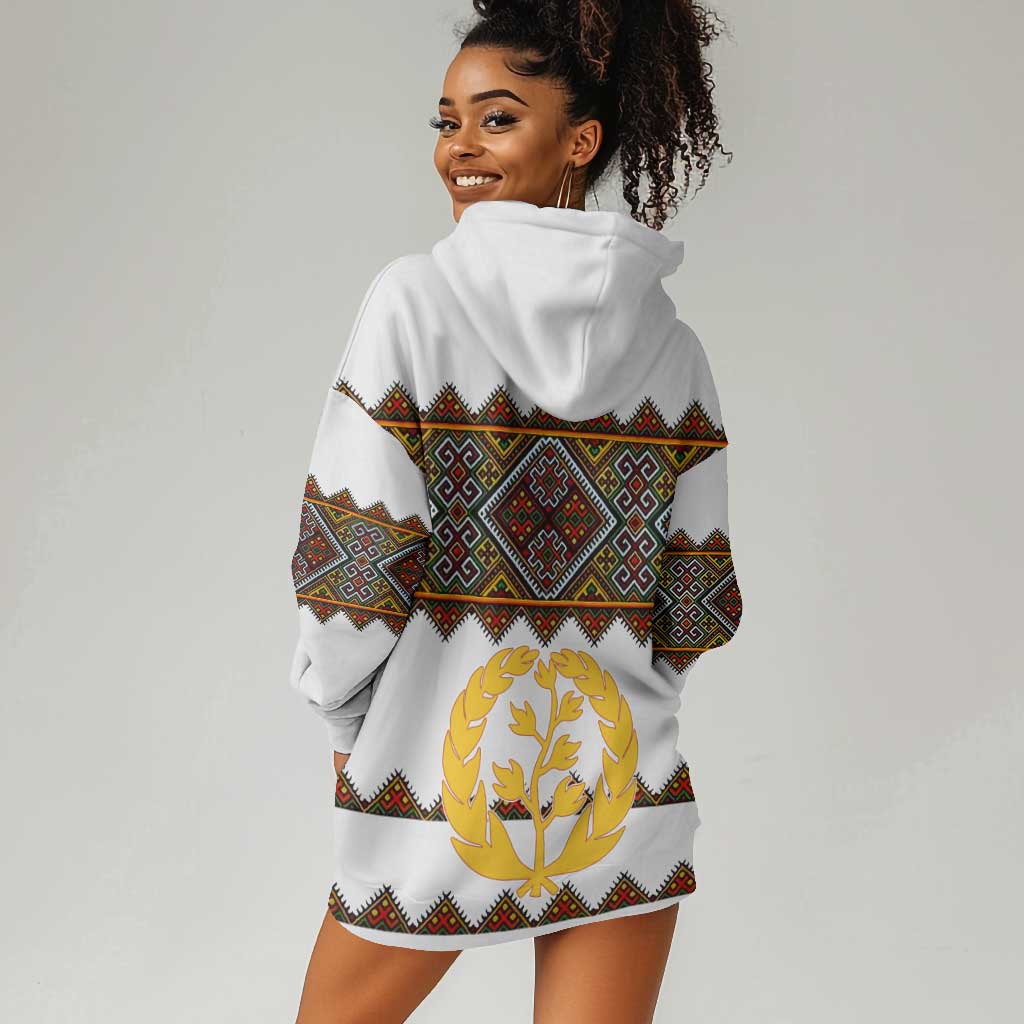 Eritrea Hoodie Dress Tilet Mix Eritrean Cross - White