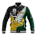 Personalised New Zealand Vs South Africa Rugby Baseball Jacket Rivals - Tribal Style LT7