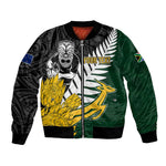 Personalised New Zealand Vs South Africa Rugby Bomber Jacket Rivals - Tribal Style