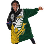 Personalised New Zealand Vs South Africa Rugby KId Wearable Blanket Hoodie Rivals - Tribal Style