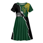 Personalised New Zealand Vs South Africa Rugby Kid Short Sleeve Dress Rivals Dynamics