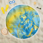 Saint Lucia Cricket Personalized Beach Blanket The Roaring King - African Pride