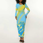 Saint Lucia Cricket Personalized Long Sleeve Bodycon Dress The Roaring King - African Pride