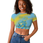 Saint Lucia Cricket Personalized Raglan Cropped T shirt The Roaring King - African Pride