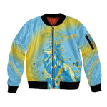 Saint Lucia Cricket Personalized Sleeve Zip Bomber Jacket The Roaring King - African Pride