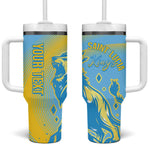 Saint Lucia Cricket Personalized Tumbler With Handle The Roaring King - African Pride