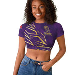 Afro-Trinbago Cricket Custom Raglan Cropped T shirt TKR Quadruple Champion - African Pride