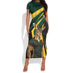South Africa Bokke Personalised Short Sleeve Bodycon Dress Mascot Dynamic LT7
