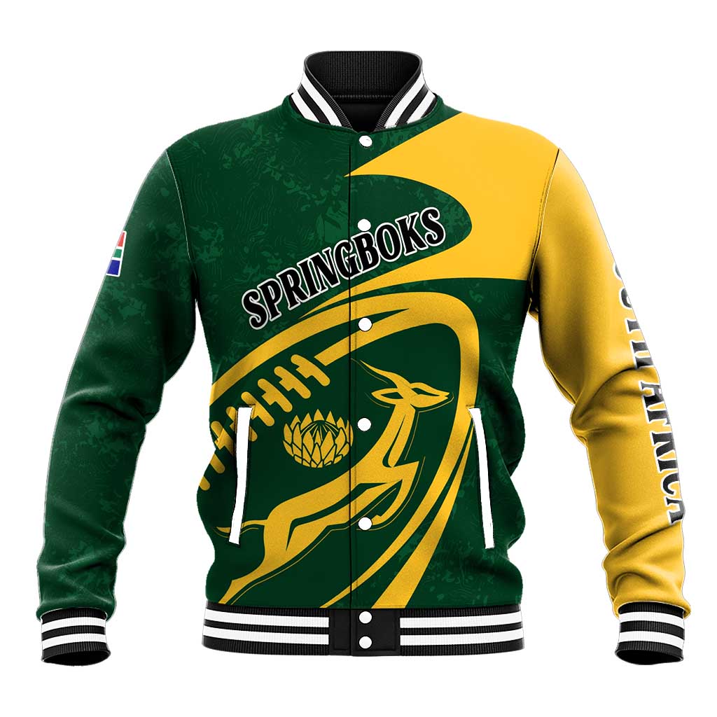 Personalised South Africa Rugby Baseball Jacket Bokke Champions Sporty Dynamics LT7