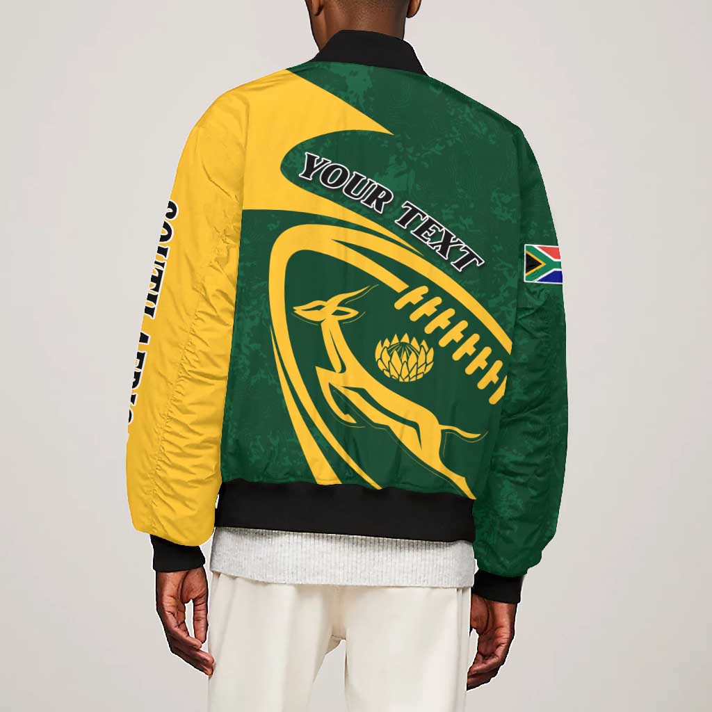 Personalised South Africa Rugby Bomber Jacket Bokke Champions Sporty Dynamics