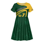 Personalised South Africa Rugby Kid Short Sleeve Dress Bokke Champions Sporty Dynamics