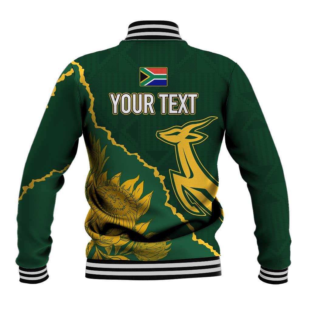 Personalised South Africa Rugby 2023 Baseball Jacket Bokke Champions Kente Ethnic LT7