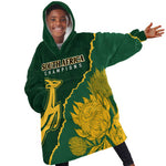 Personalised South Africa Rugby 2023 KId Wearable Blanket Hoodie Bokke Champions Kente Ethnic