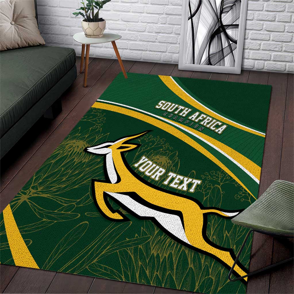 South Africa Rugby Personalized Bokke Area Rug Springboks - Stronger Together - African Pride
