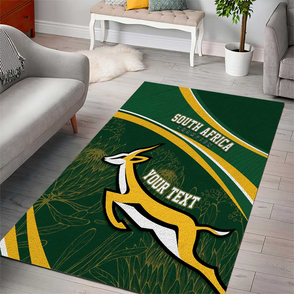 South Africa Rugby Personalized Bokke Area Rug Springboks - Stronger Together - African Pride