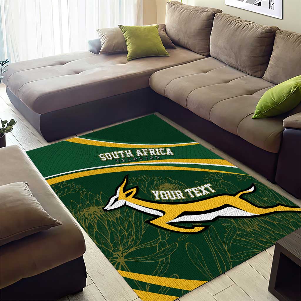 South Africa Rugby Personalized Bokke Area Rug Springboks - Stronger Together - African Pride