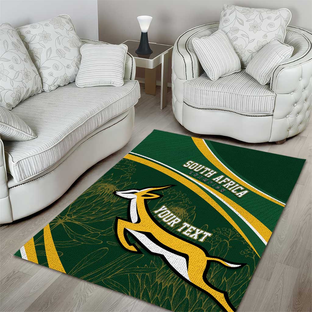 South Africa Rugby Personalized Bokke Area Rug Springboks - Stronger Together - African Pride