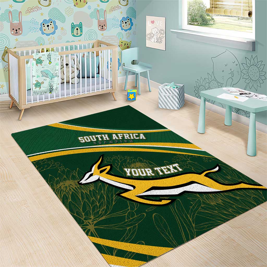 South Africa Rugby Personalized Bokke Area Rug Springboks - Stronger Together - African Pride