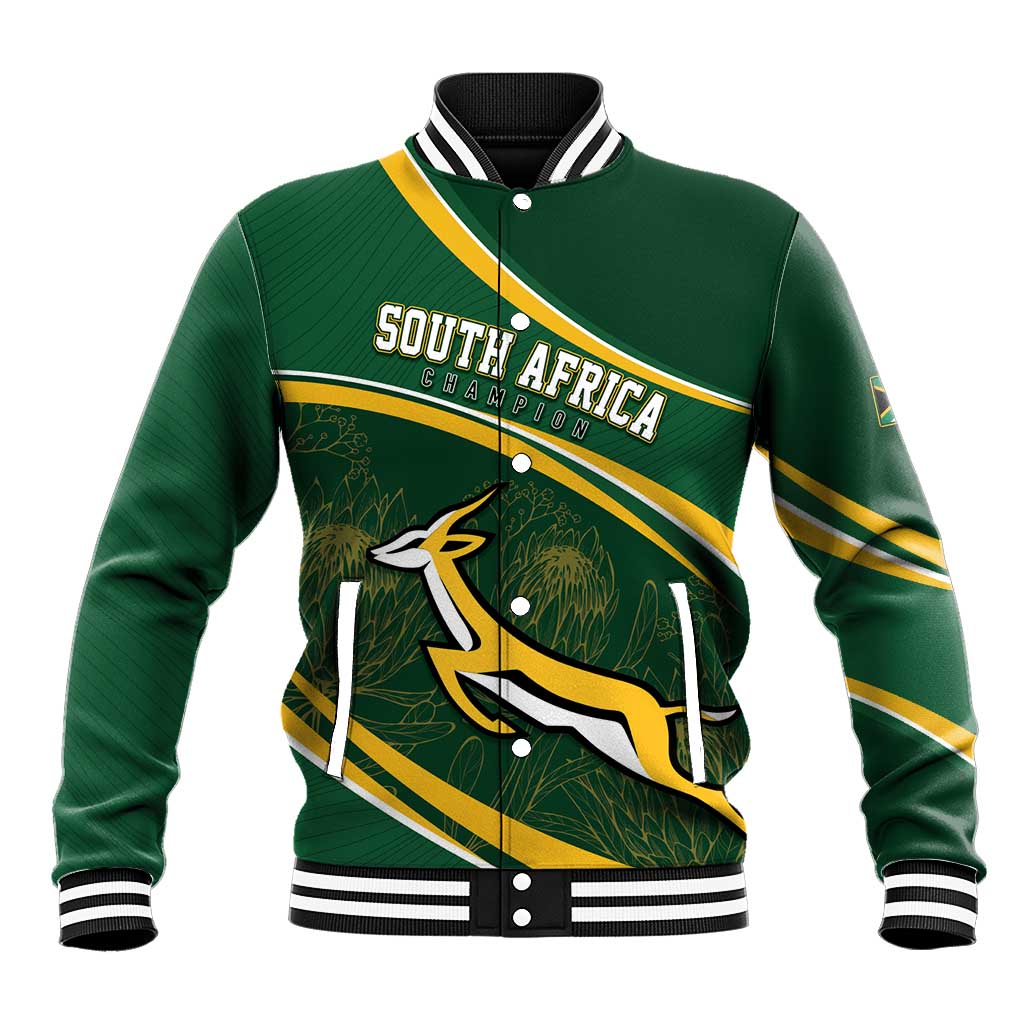 South Africa Rugby Personalized Bokke Baseball Jacket Springboks - Stronger Together - African Pride