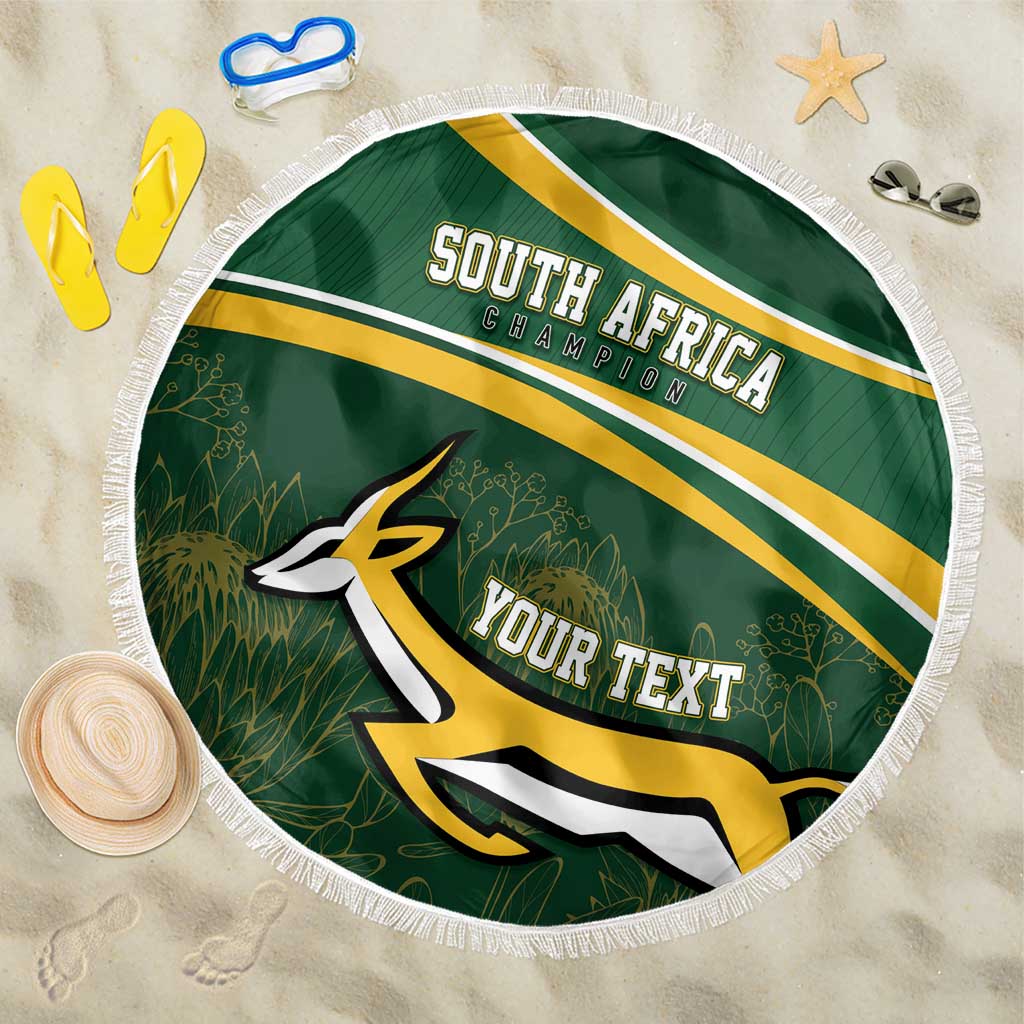 South Africa Rugby Personalized Bokke Beach Blanket Springboks - Stronger Together - African Pride