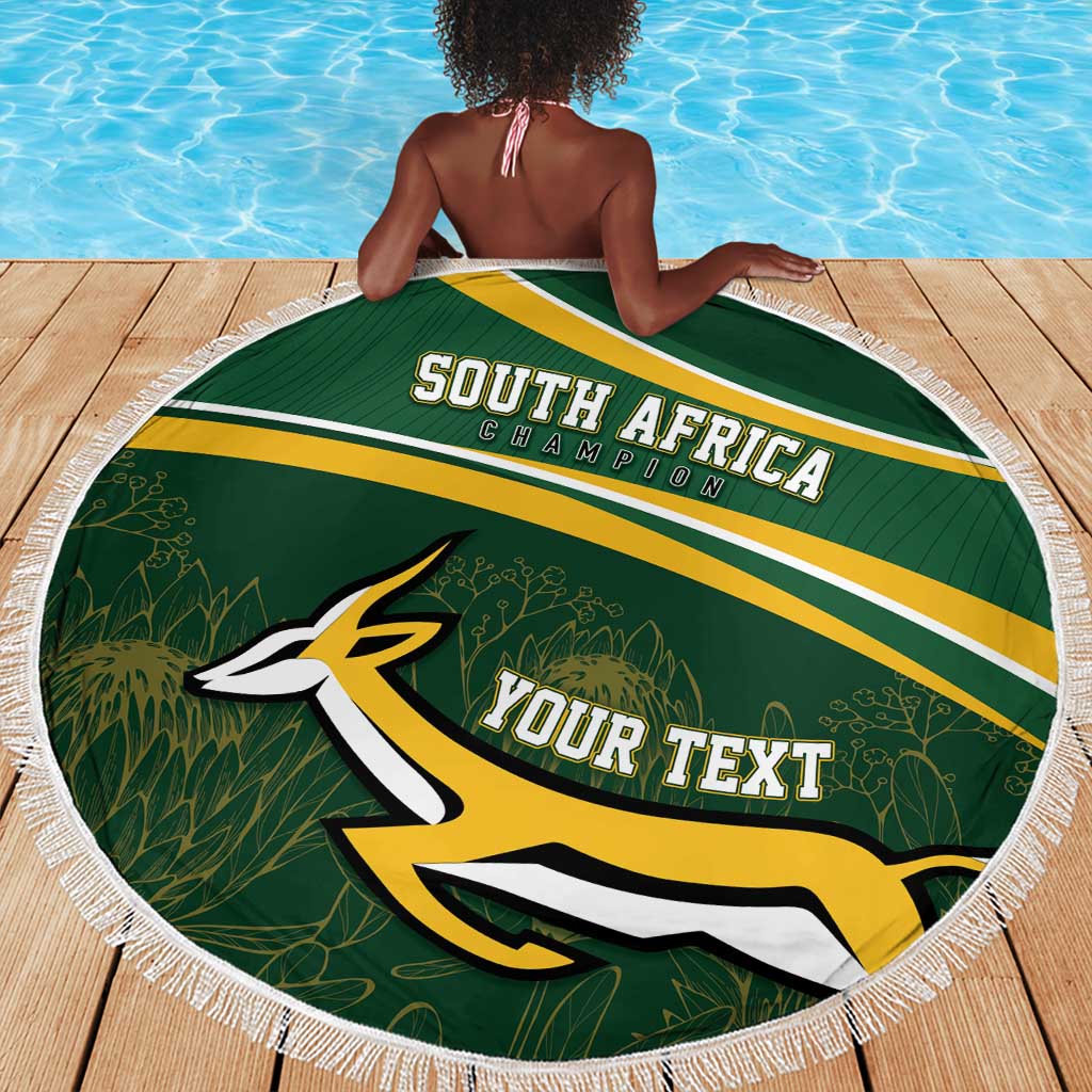 South Africa Rugby Personalized Bokke Beach Blanket Springboks - Stronger Together - African Pride