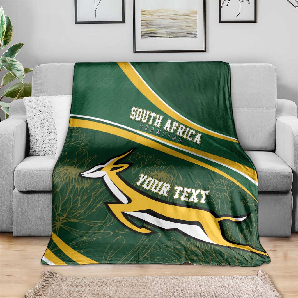 South Africa Rugby Personalized Bokke Blanket Springboks - Stronger Together - African Pride