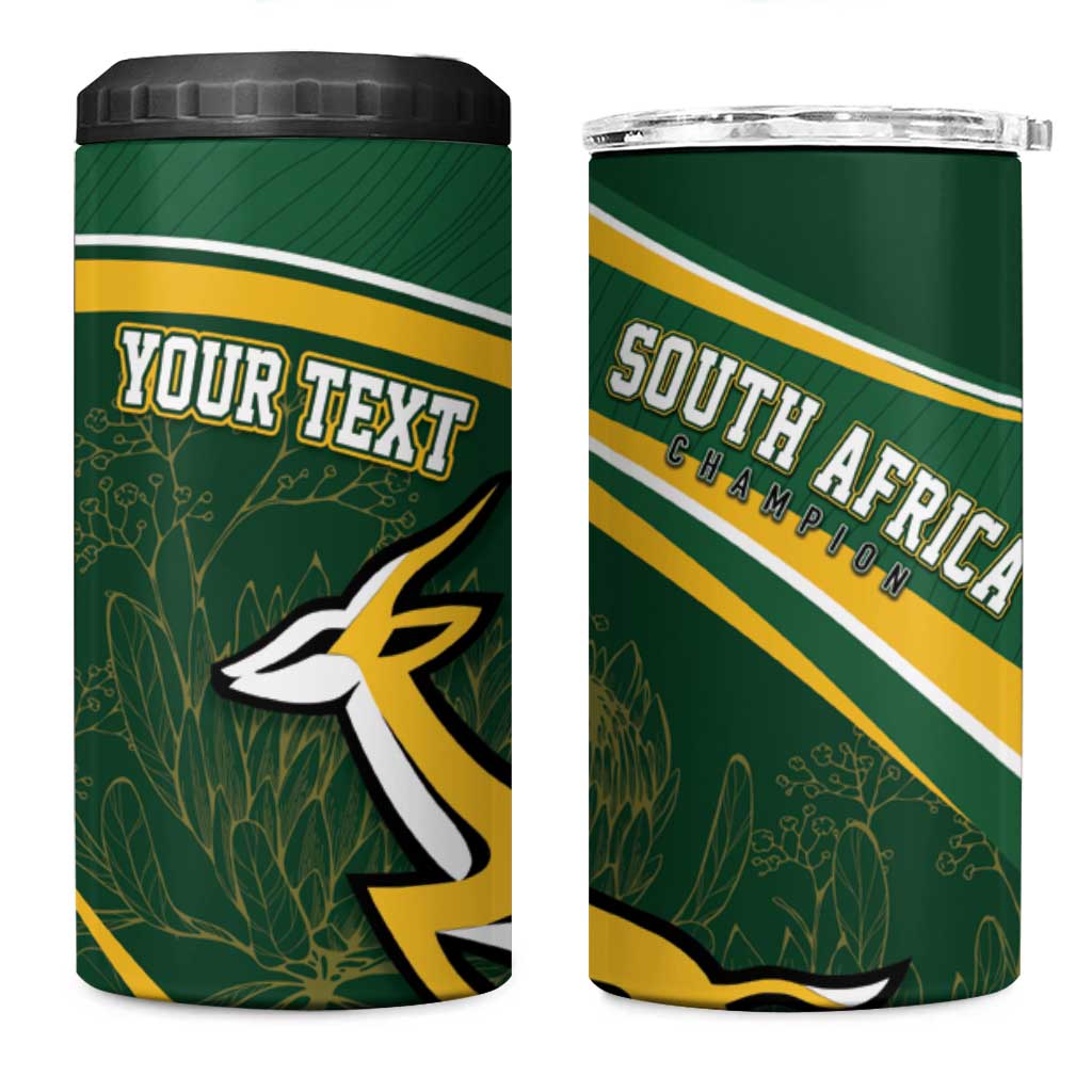 South Africa Rugby Personalized Bokke 4 in 1 Can Cooler Tumbler Springboks - Stronger Together - African Pride
