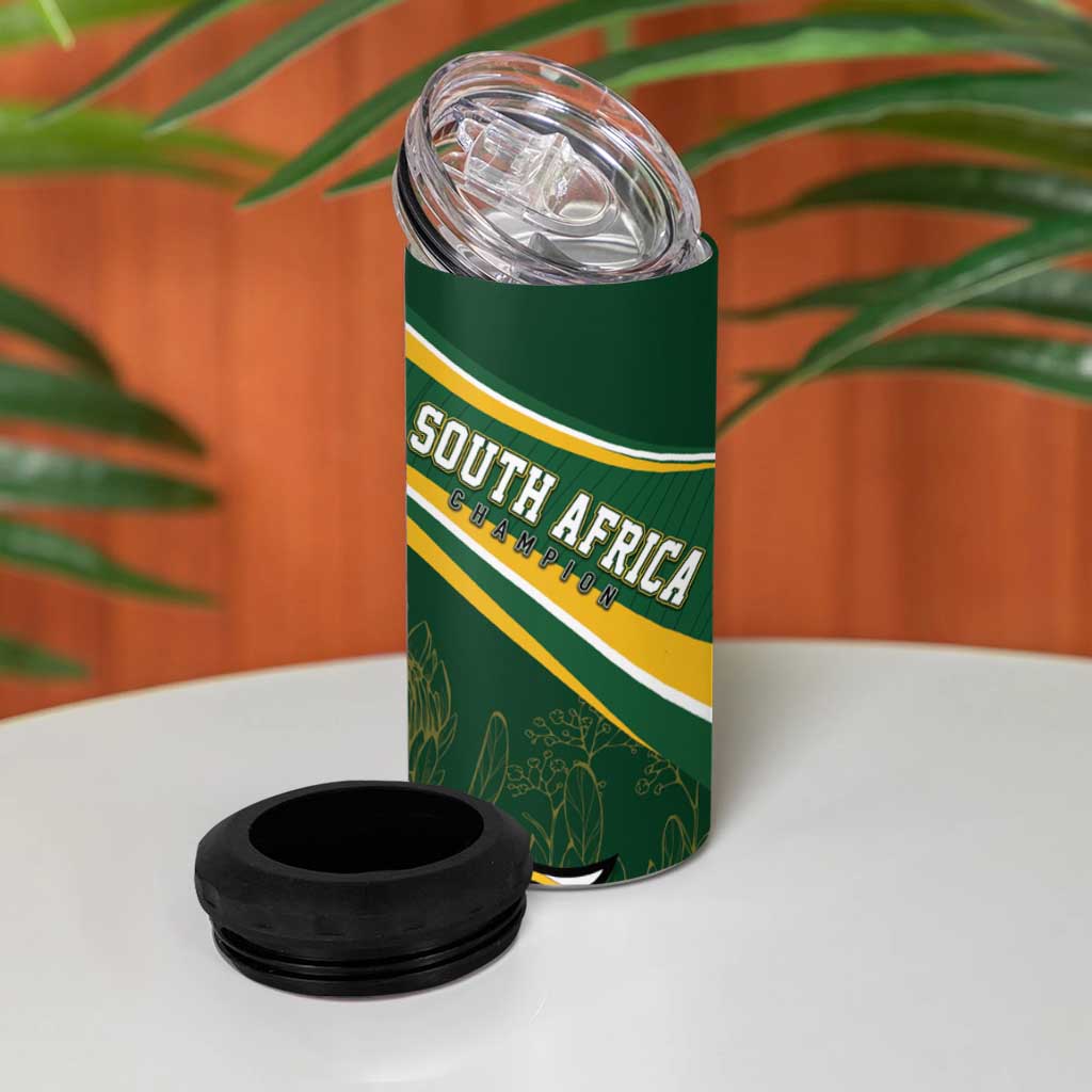 South Africa Rugby Personalized Bokke 4 in 1 Can Cooler Tumbler Springboks - Stronger Together - African Pride