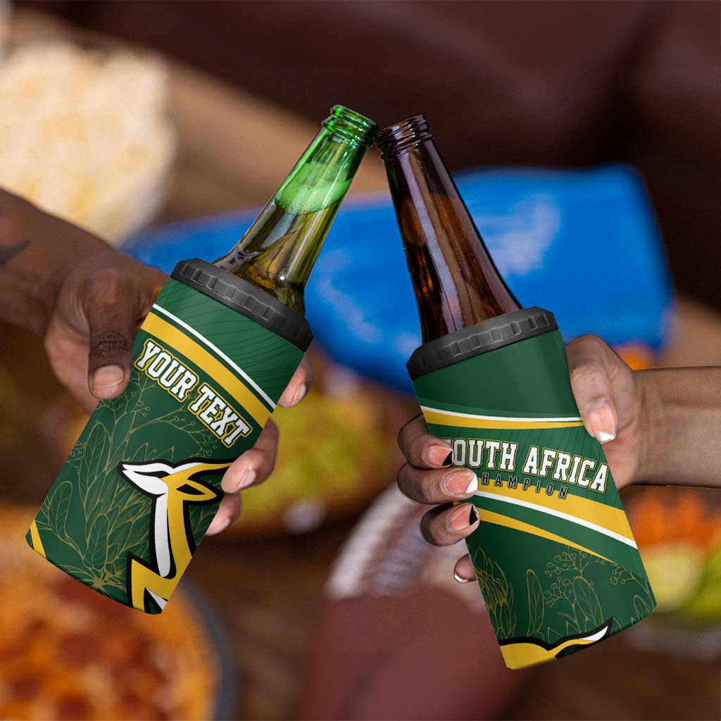 South Africa Rugby Personalized Bokke 4 in 1 Can Cooler Tumbler Springboks - Stronger Together - African Pride