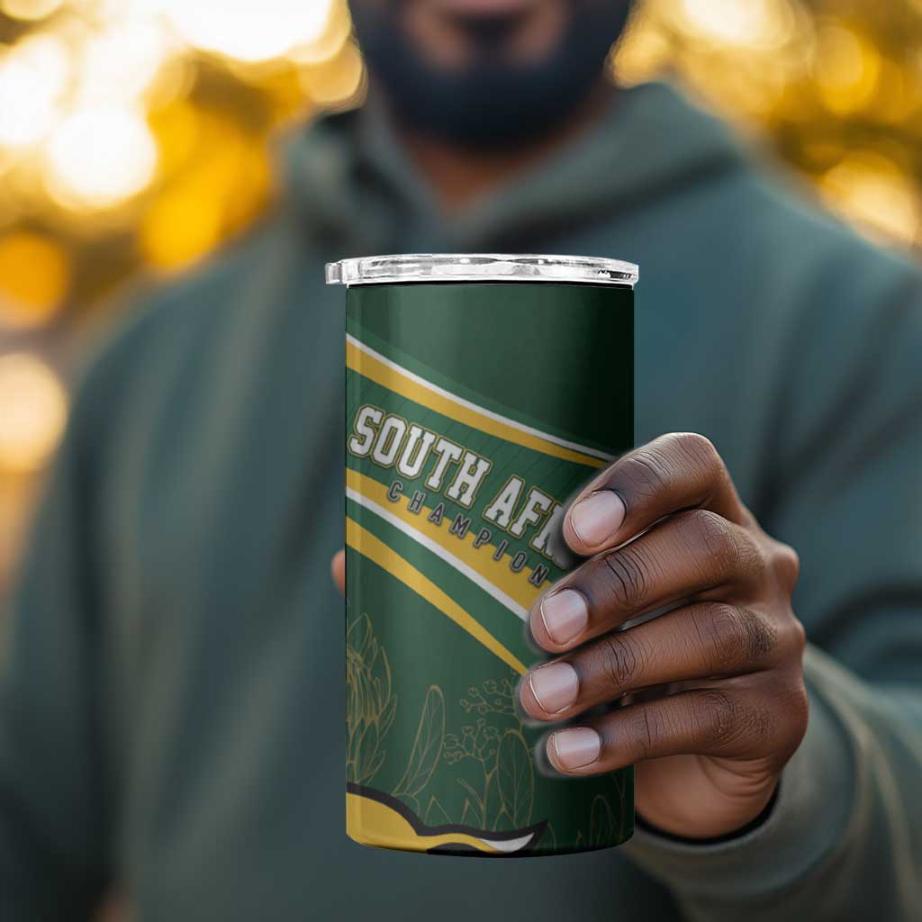 South Africa Rugby Personalized Bokke 4 in 1 Can Cooler Tumbler Springboks - Stronger Together - African Pride