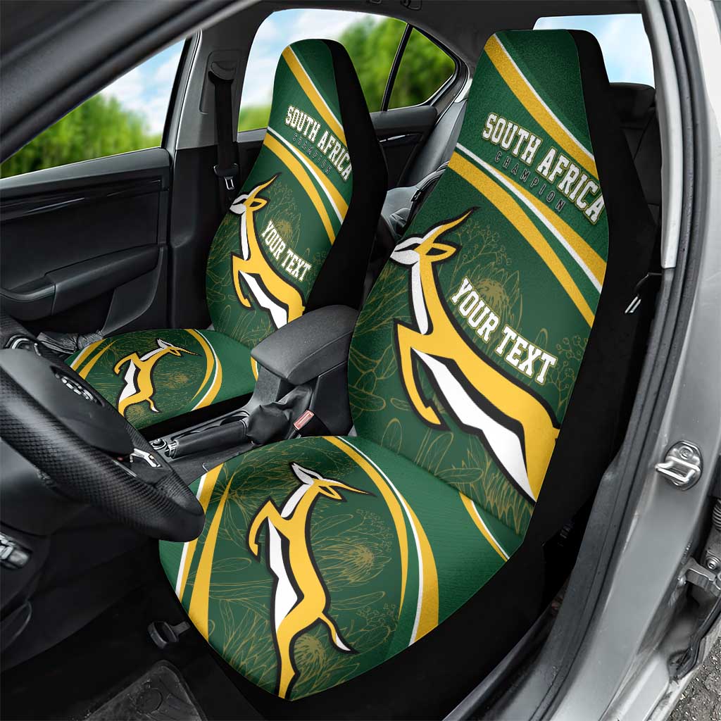 South Africa Rugby Personalized Bokke Car Seat Cover Springboks - Stronger Together - African Pride