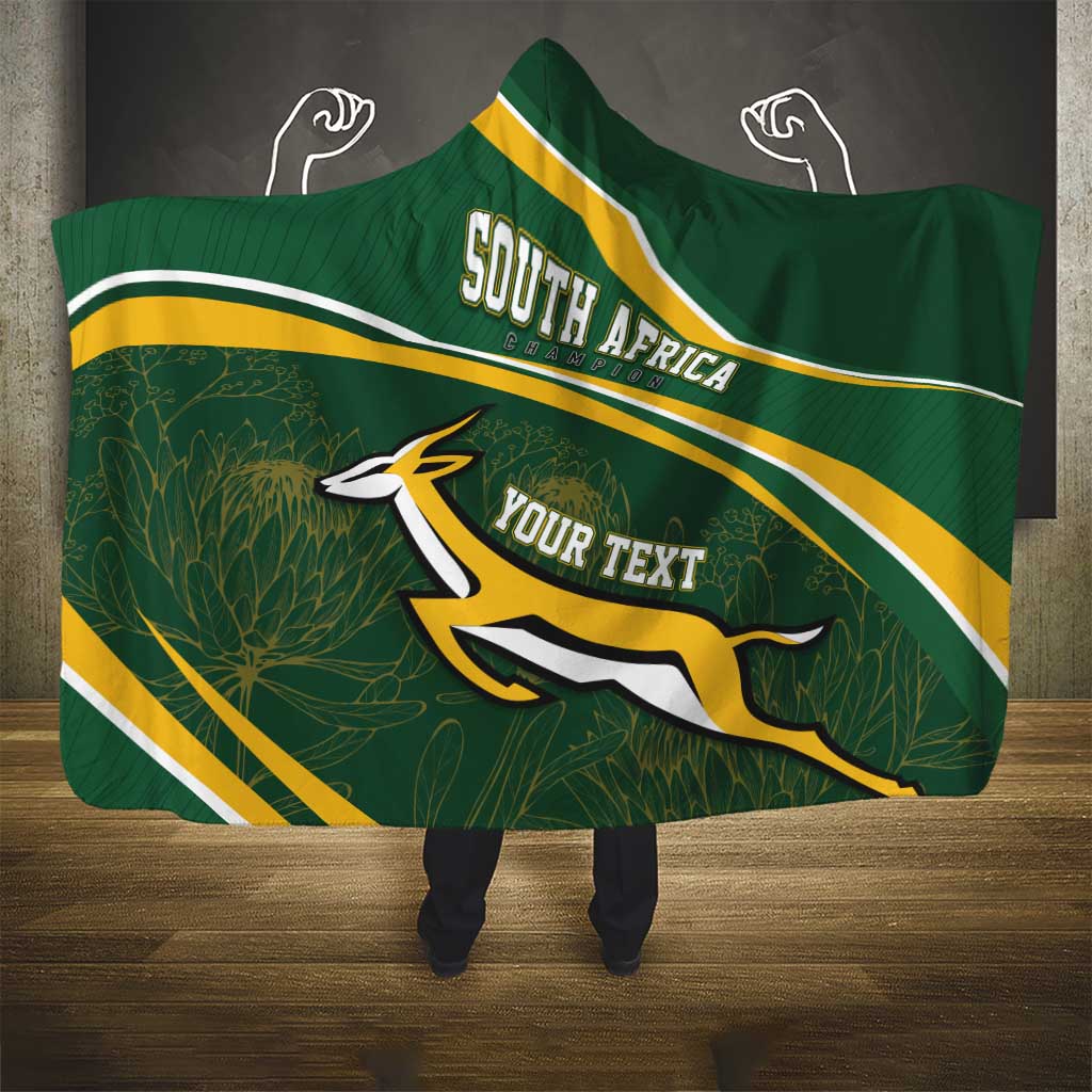 South Africa Rugby Personalized Bokke Hooded Blanket Springboks - Stronger Together - African Pride