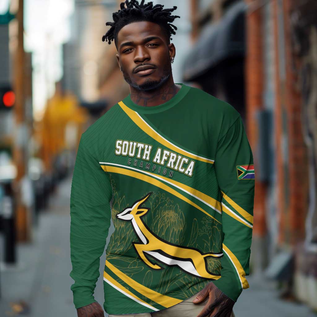 South Africa Rugby Personalized Bokke Long Sleeve Shirt Springboks - Stronger Together - African Pride