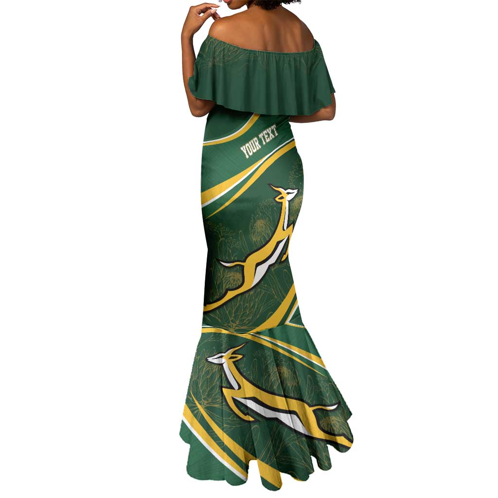 South Africa Rugby Personalized Bokke Mermaid Dress Springboks - Stronger Together - African Pride