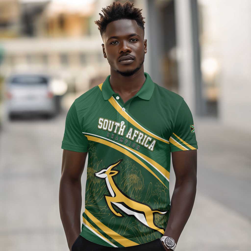South Africa Rugby Personalized Bokke Polo Shirt Springboks - Stronger Together - African Pride