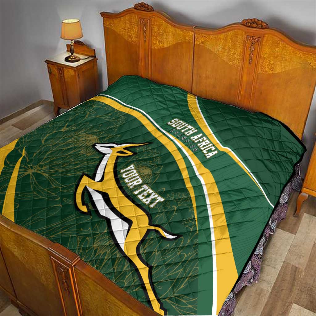 South Africa Rugby Personalized Bokke Quilt Springboks - Stronger Together - African Pride