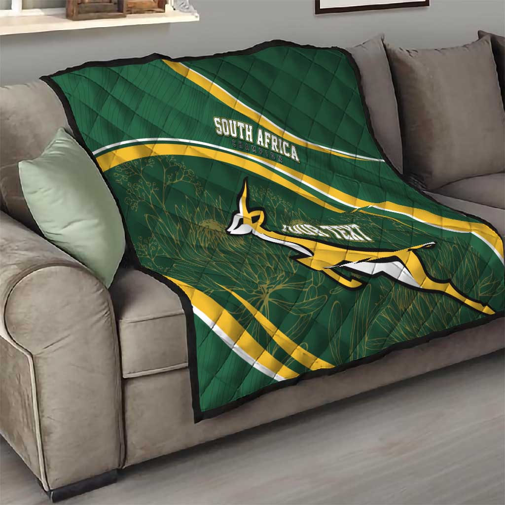 South Africa Rugby Personalized Bokke Quilt Springboks - Stronger Together - African Pride